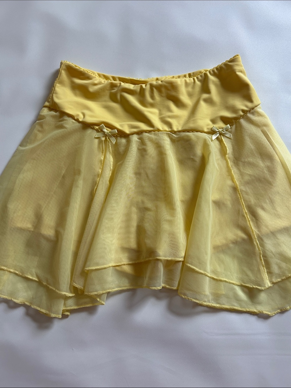 Sheer yellow skort
